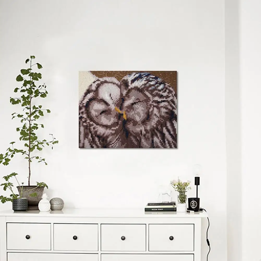 

30x25cm Owl Pattern Full Square Resin Diamond Painting Cross Stitch Wall Decor NEW