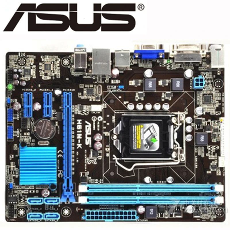 Оригинальная материнская плата ASUS H61M-K для intel LGA 1155 DDR3 USB2.0 16 Гб DVI VGA H61 useddesktop |