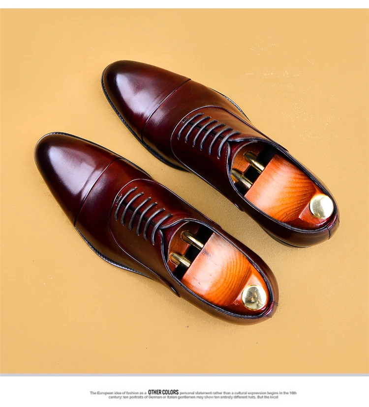 Genuine Leather Luxury Handmade Men Dress Shoes Business Oxford Shoes Large Sizes Slip On Formal Black Hot New Fashion