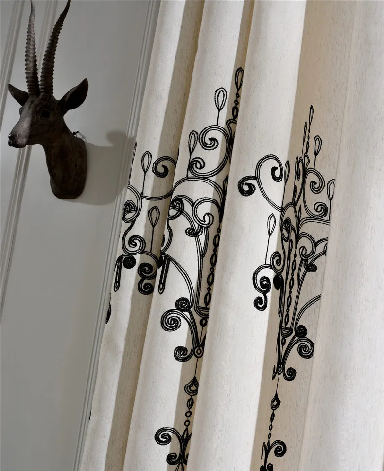 New Trade Curtains For Living Dining Room Bedroom Cotton Embroidered Half CurtainCCloth Blinds