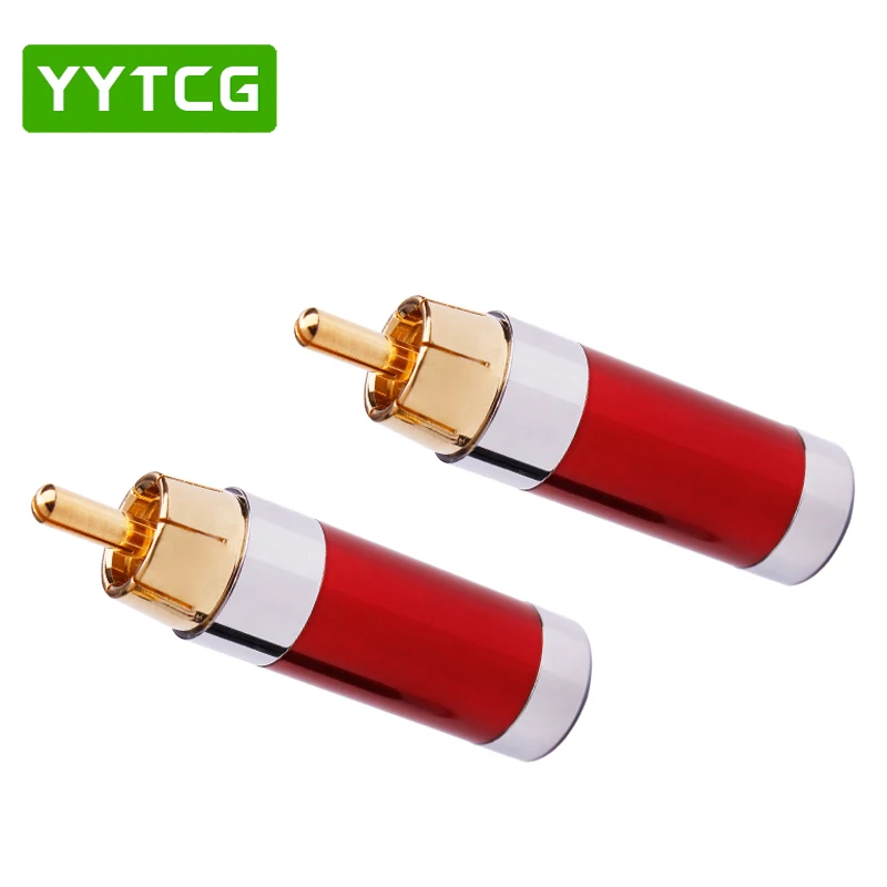 YYTCG 4 шт. ATAUDIO HIFI RCA разъем высокого качества позолоченный RCA разъем для Diy аудио кабель