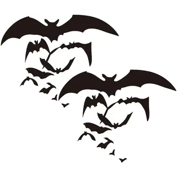 

1 Set 2pcs Halloween PVC Wall Sticker Wall Decals Sefl-adhesive Wall Paper for Haunted House Bar Window Living Room Bedroom