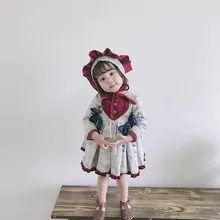 2 предмета, осенне-зимнее винтажное испанское бальное платье принцессы, вечернее платье Лолита с длинными рукавами и бантом, милое платье с сердечками для милой девочки, Турция