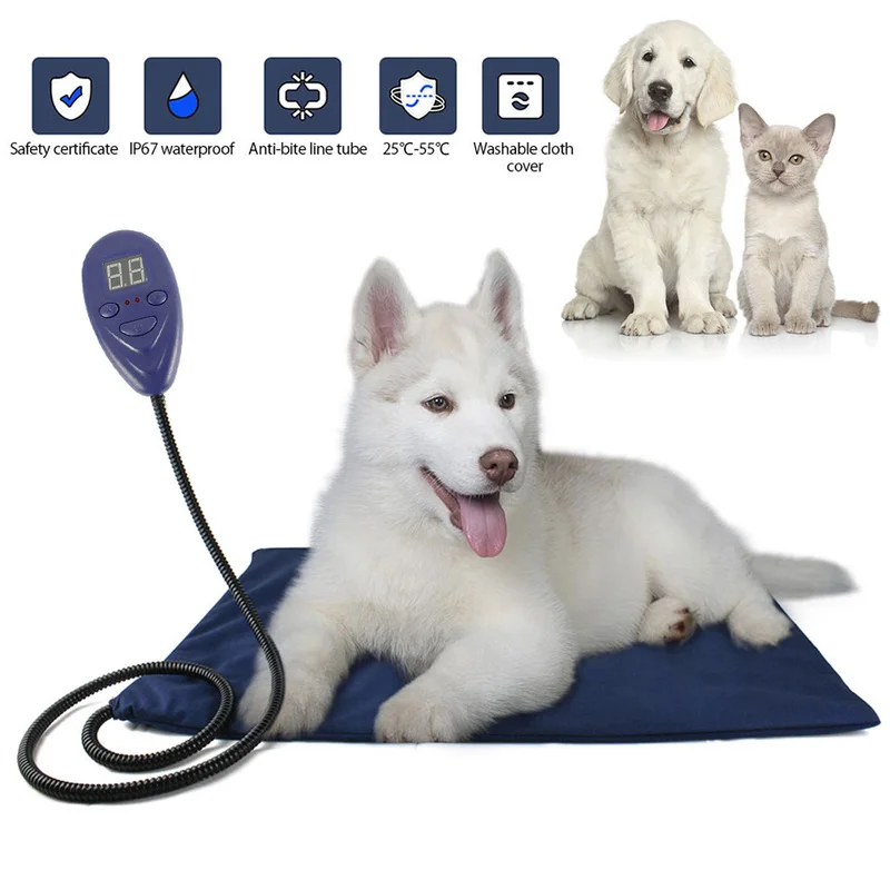 

Heating Pads for Pet Dog Cat Electric Winter Warm Carpet for Animals Pet Waterproof Heater Mat Carpet Heated Pad 65x40cm