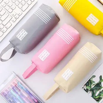 

Canvas Large Capacity Double Layer Pencil Case Men And Women College Student Junior High School Multi-functional Lead Pencil