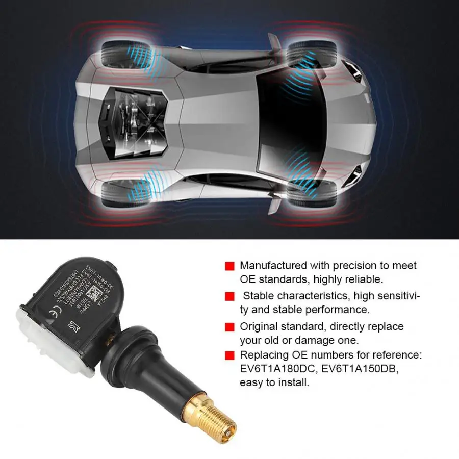 4 шт. качество автомобиля TPMS датчик контроля давления в шинах EV6T1A180DC EV6T1A150DB подходит для Ford автомобильные аксессуары