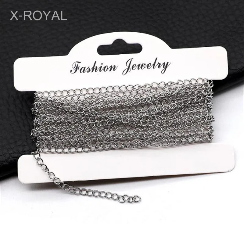 X-ROYAL 5 ярдов/рулон ожерелье из нержавеющей стали удлинительные цепочки DIY