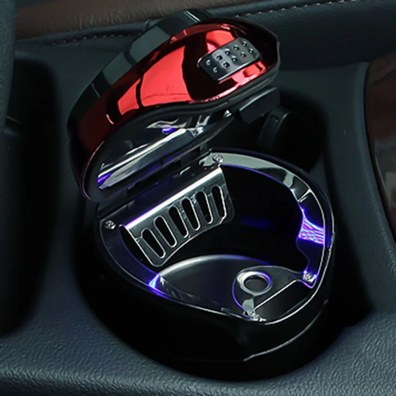 Автомобильная пепельница с светодиодный съемный прикуриватель USB, зарядное устройство солнечной кнопочная ячейка зарядки многофункциональный держатель