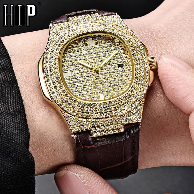 

Hip Hop Fashion 5 Colors Men Iced Out Watches Luxury Date Quartz Wrist Watches With Micropave CZ Watch For Women Men Jewelry