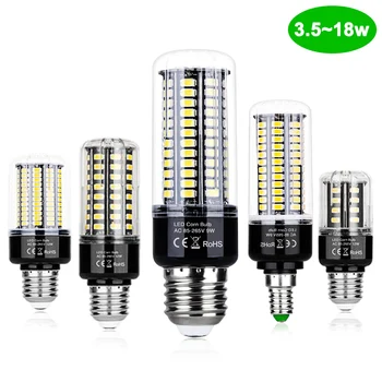 

E27 LED Bulb E14 Corn Lamp 85-265V 28 40 72 108 132 156 189leds Energy Saving Light Bulb 5736 SMD