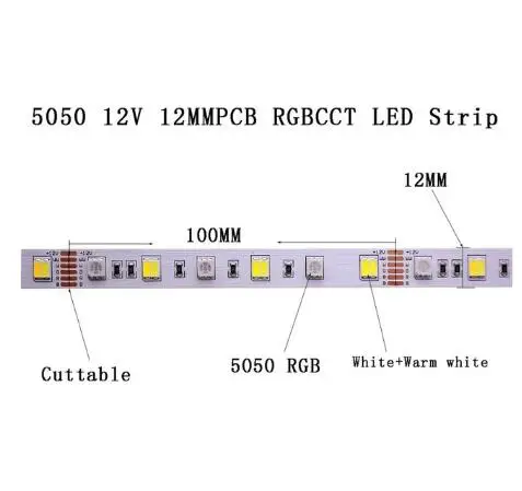 Светодиодные ленты 5 м 2835 5730 5050 5054 RGB CCT RGBCCT RGBW/RGBWW теплый белый 60/120/240/480 светодиодный 4in1 12V 24V ленты светильник полосы Гибкие - Испускаемый цвет: RGB CCT