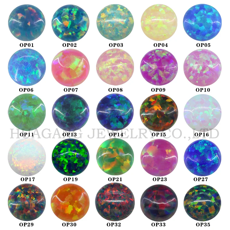 5mm OP01-OP74 Opal Loose Beads Flat Base Cabochon Mixed Synthetic Created Gemstones Round Multicolor Stones For Jewelry | Украшения и