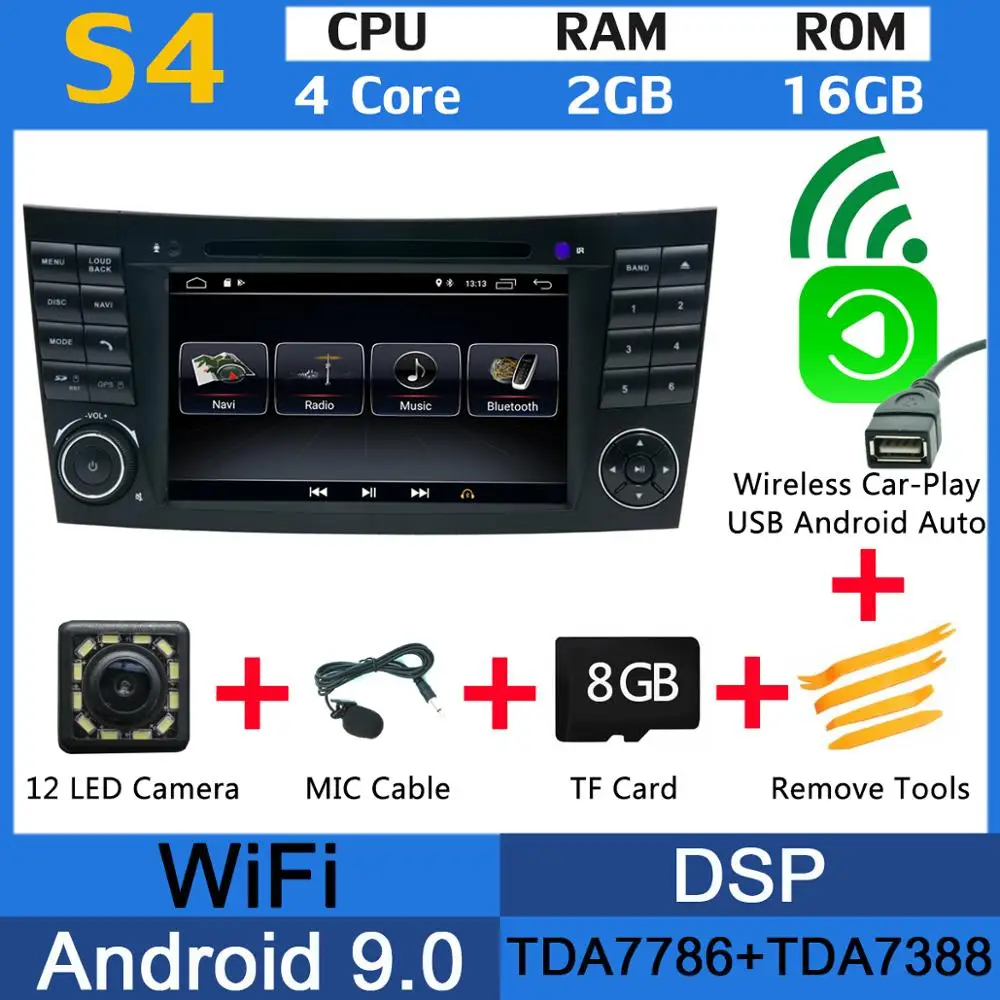 PX6 8 ядерный 4G+ 64G Android 9,0 автомобильный DVD мультимедийный плеер для Mercedes Benz E G CLK CLS класс W209 W211 W219 W463 CarPlay gps радио - Цвет: MTK Wireless CarPlay