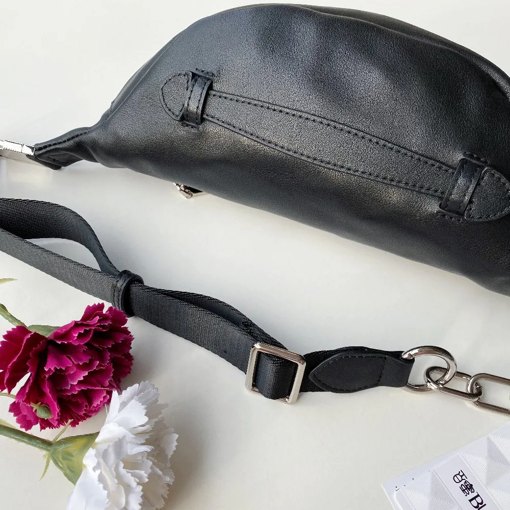 Real Genuine Cow Leather Large Fanny Packs Chest Waist Bum Belt Bags Crossbody Shoulder Messenger Handbags Women Female Men Male