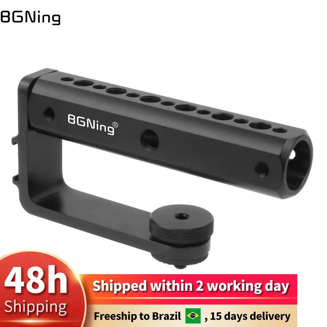 BGNing Aluminum Alloy Top Handle Grip with 1/4 3/8 Thread Cold Shoe Mount for DJI Ronin S Zhiyun Crane 2 Gimbal Stabilizer | Электроника