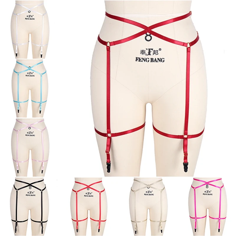 Women Sexy 8 Color Leg Garter Belt Elastic Adjust Waist Body Harness