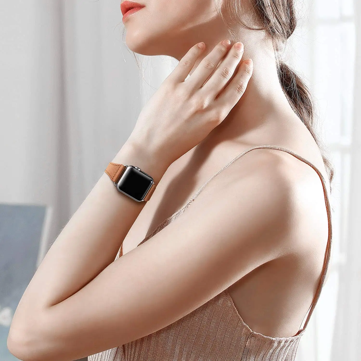 Кожаный ремешок-петля для Apple watch 5, 4, 3, 2, 1, ремешок 40 мм, 44 мм, ремешок iWatch 38 мм, 42 мм, тонкий ремешок для часов, браслет, аксессуары 40 мм, 38 мм