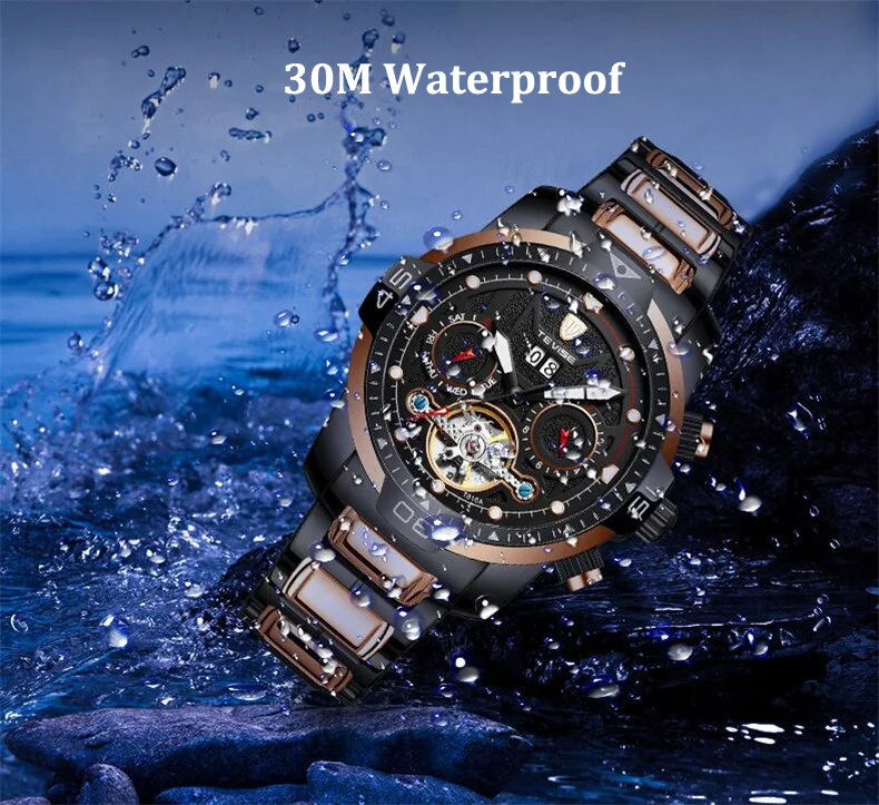 Tourbillon Мужские s часы лучший бренд класса люкс автоматические механические часы для мужчин полный стальной Бизнес водонепроницаемые спортивные часы Relogio