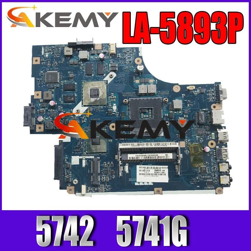 LA-5893P материнская плата для ноутбука For Acer 5740 5741 5742 5741G 5742GLA-5891P LA-5894P 8 * видеопамяти |