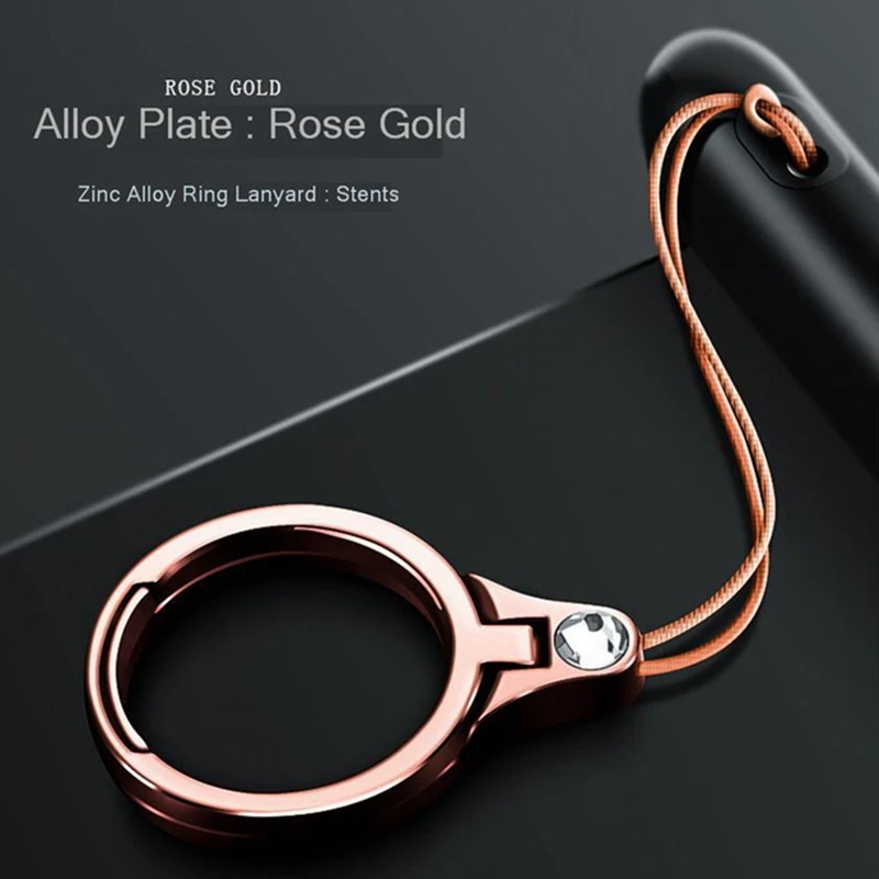 Металлическое кольцо для мобильного телефона, роскошный ремешок, Lanyard Lasso, набор, u-диск, Lanyard, кольцо, многофункциональная Пряжка для пальца huawei P30 - Цвет: Rose Gold1