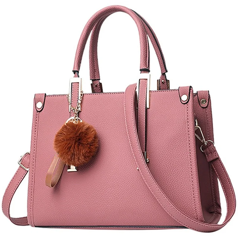 

Women'S Shoulder Bag Fashion Chic Retro Fur Ball Bag Ladies Handbag Messenger Bag Casual Handbag