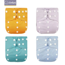 Elinfant conjunto de fralda de camurça, 4 pçs, pano de secagem rápida, novo design, lavável, ajustável, reutilizável para fraldas de bolso de 3 15kg