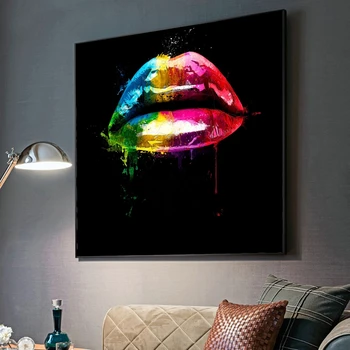 

Street Graffiti Wall Art Canvas Painting Prints Abstract Sexy Lips Pop Art Wall Paintings Wall Pictures Cuadros for Home Decor