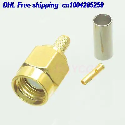 DHL 200pcs RPSMA male jack crimp RG174 RG316 LMR100 straight male connector 22-ct