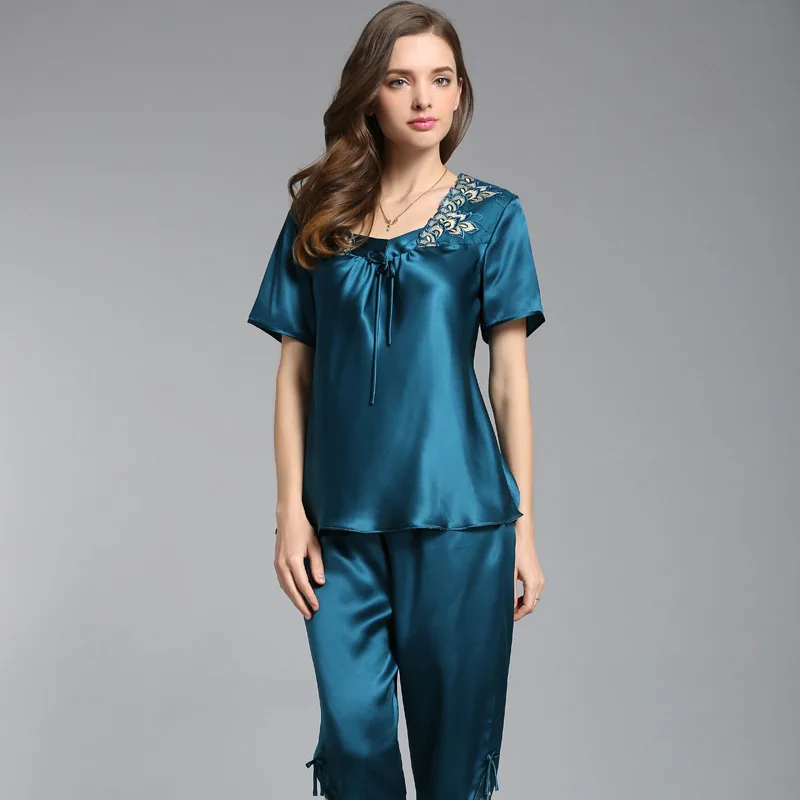 

Birdsky, Fall 1PC Women pajamas pijamas pajama pj set nightwear long sleeve sleepwear 100% mulberry silk satin solid, S-279