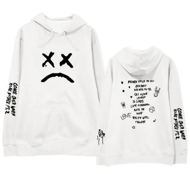Модный пуловер с принтом lil peep подходит, когда вы трезвы, толстовки унисекс, флисовая/тонкая свободная толстовка, 4 цвета