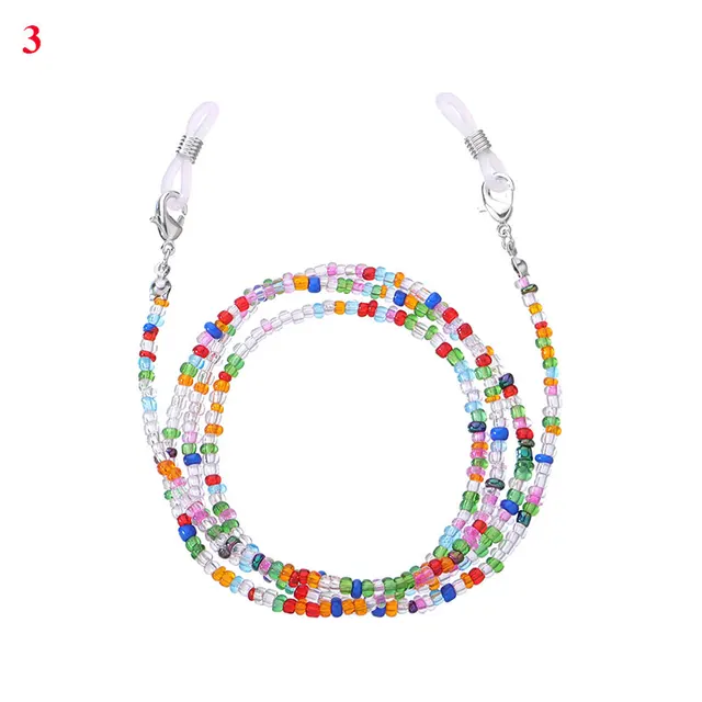 Bohemian Colored Mask Strap Beaded Glasses Chains Women Face Mask Lanyard Anti Slip Women's Neck Chain For Eyeglass Sunglasses B3