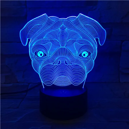 

Creative Small Night Lamp Baby Bedside Lamp Shar Pei 3D Colorful Touch Lamp 3D Visual LED Desktop Small Table Lamp