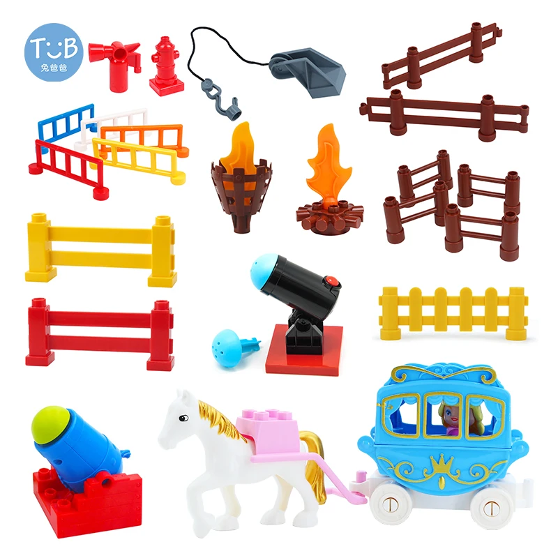 Assemble Toys Brick-Sets Fence Cannon Building-Blocks Gifts Princess-Horse Children Compatible