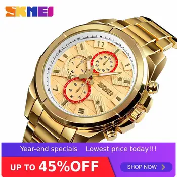 

SKMEI 1378 Zinc Alloy Men's Quartz Wristwatch Business Style Waterproof Man Wrist Watches Relogio Masculino Large Dial