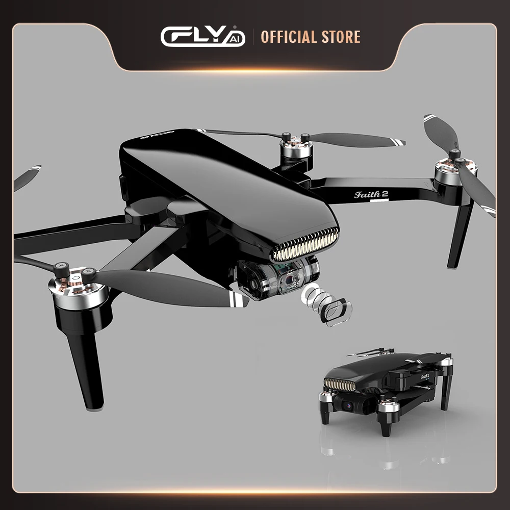 Buen valor CFLY Fe 2 GPS 3 ejes cardán fpv Drone Quadcopter C-FLY Faith2 plegable helicóptero 4K Video foto Ambarella de la Cámara de SONY VRM8ANLo06a