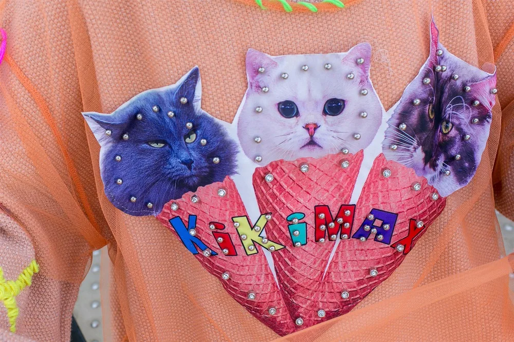 SexeMara Модный свободный сетчатый вязаный свитер с заклепками и кисточками с асимметричным рукавом