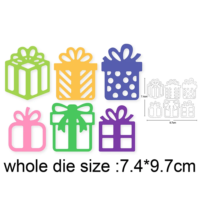 Plantillas de corte de Metal para regalos de Navidad, plantillas troqueladas para manualidades, álbum de recortes, tarjeta de papel para álbum en relieve