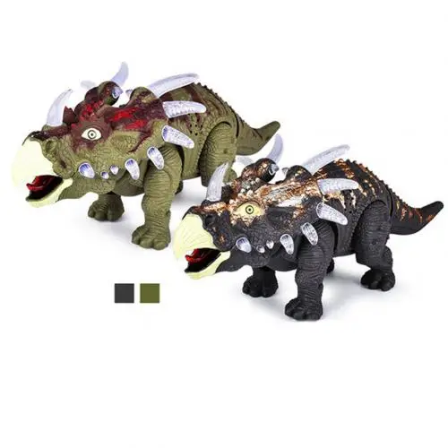 Динозавр с дистанционным управлением, Трицератопс, животные, звук, Dinobot, электрическая игрушка для прогулок, животные, музыкальный светильник, игрушки для детей, рождественский подарок - Цвет: Random Color