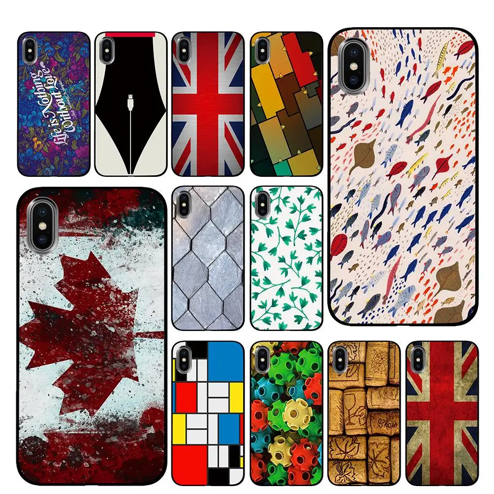 Флаг Великобритании Ретро черный ТПУ для iPhone 5 5S SE 6 6s 7 8 Plus X XS Max XR телефонные чехлы