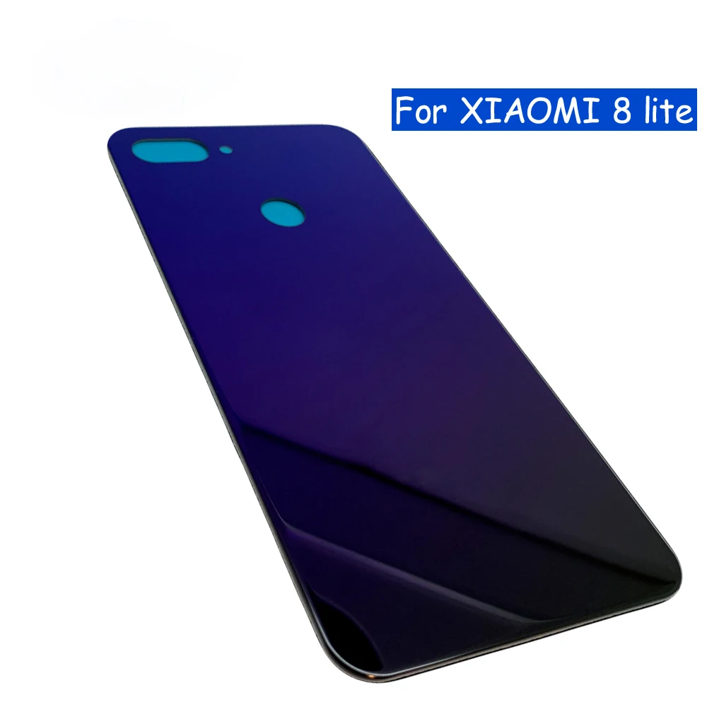 10 шт./партия для Xiaomi mi 8 mi 8 lite Задняя стеклянная крышка батарейного отсека задняя дверь Корпус чехол панель для замены с логотипом