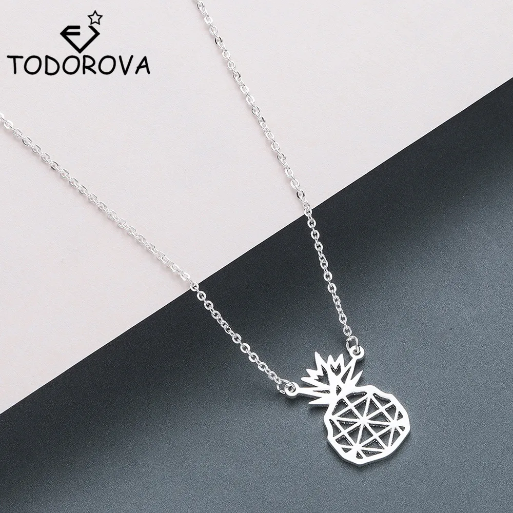 

Todorova Stainless Steel Pineapple Necklaces & Pendants for Women Tropical Fruit Jewelry Rose Gold Necklace Choker Birthday Gift