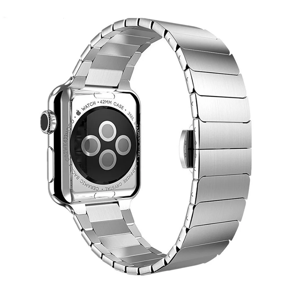 Ремешок из нержавеющей стали для Apple Watch, ремешок для Apple Watch 5, 4, 3, ремешок 44 мм/40 мм, iWatch 42 мм, 38 мм, роскошный ремешок для браслета