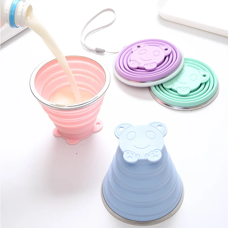 Silicone Folding Water Cup Outdoor Folding Brushing Cup Travel Portable Silicone Camping Hiking Water Drinkware