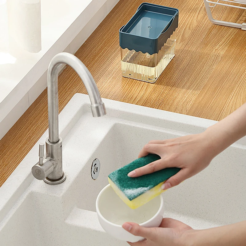 Soap Dispenser Pump ,Dish Soap Dispenser for Kitchen,Sponge Holder Sink Dish Washing