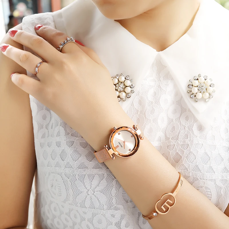 Новые MEGIR Роскошные модные часы с бриллиантами Rosegold синие женские Простые Женские часы водонепроницаемые кварцевые наручные часы Relogio Feminino