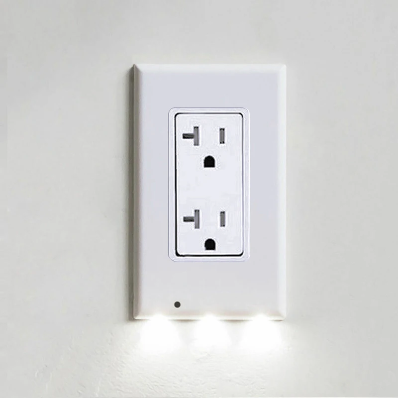 1Pc Kohree 10 шт., настенная пластина со светодиодным ночным светильник s, безопасный светильник, датчик, переключатель, розетка, крышка, пластина для спальни, кухни - Испускаемый цвет: 1Pc