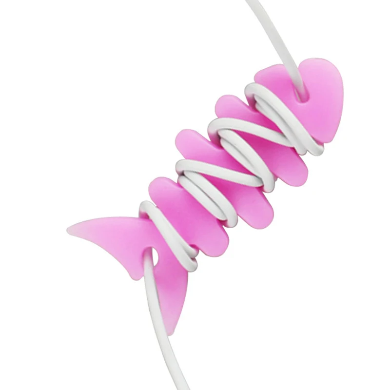 

New Design&Enhanced&Protable&Colorful Silicon Fish Bone Headphone Cord Wire Cable Organizer Holder Wrap Winder GY88