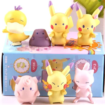 

Anime Pika Clefable Clefairy Jigglypuff Mew Psyduck PVC Collection Model Toy Cartoon Monsters Mini Action Figure 7pcs/set