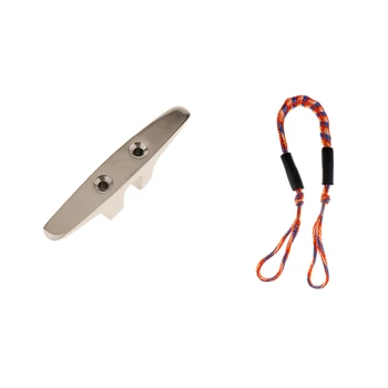 

Stainless Steel Dock Cleat & 3.5ft Orange Boats Dock Mooring Rope Cable