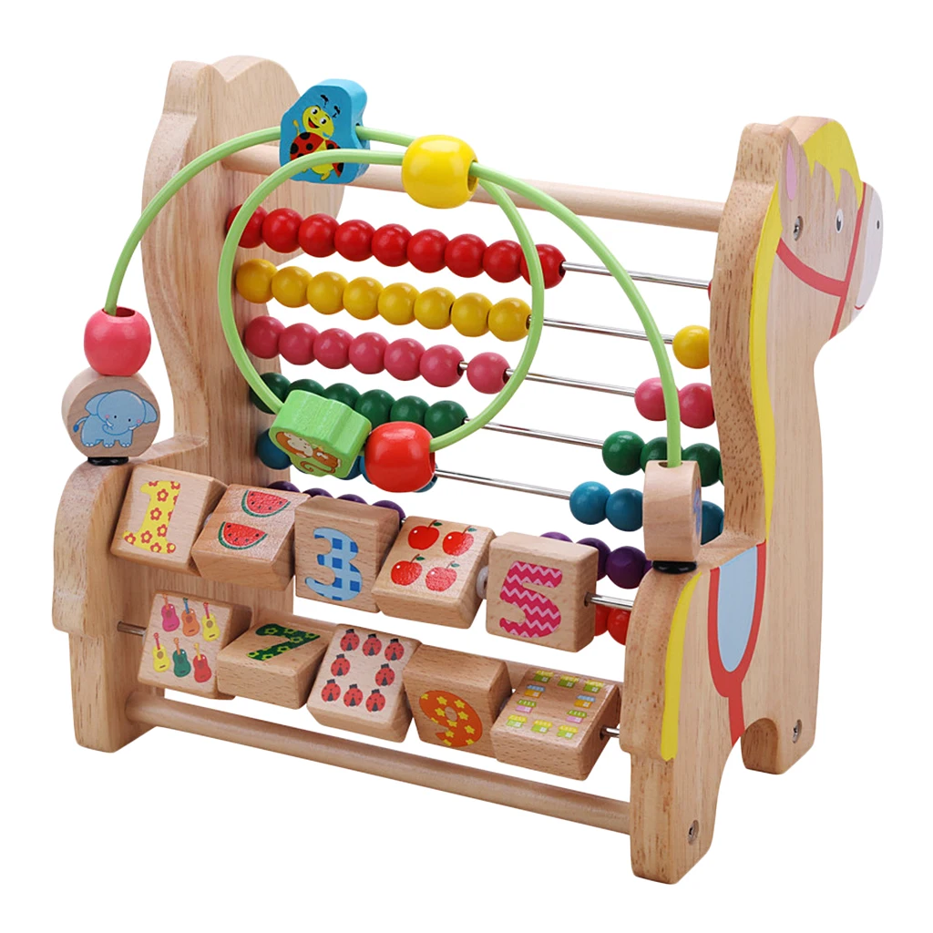 Деревянные Abacus классические математические развивающие счетные игрушки с 90 бусинами, лабиринт из бисера и цифр блоки игрушки для детей